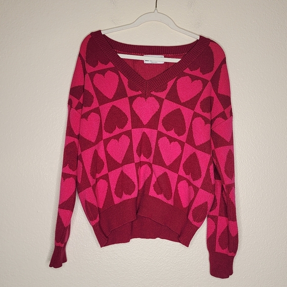 Beach Riot Heart Joey V-Neck Sweater S - Picture 2 of 6